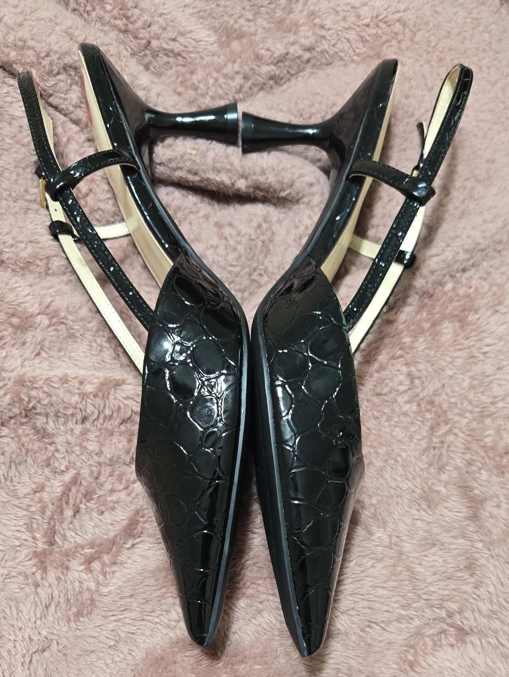 NWOT Nine West Black Pointed Slingback Pumps - Picture 3 of 7